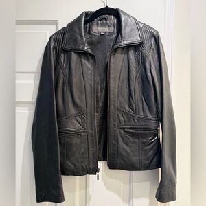 Kenneth Cole Reaction Black Leather Outerwear